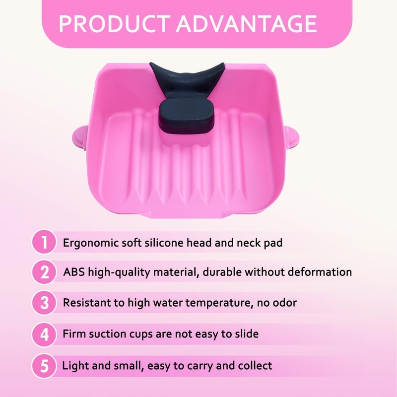 Nolasalon Portable Shampoo Basin for Kids, Baby, Children,Tear Free Hair Washing Basin Tray at Home (Pink) - Image 3